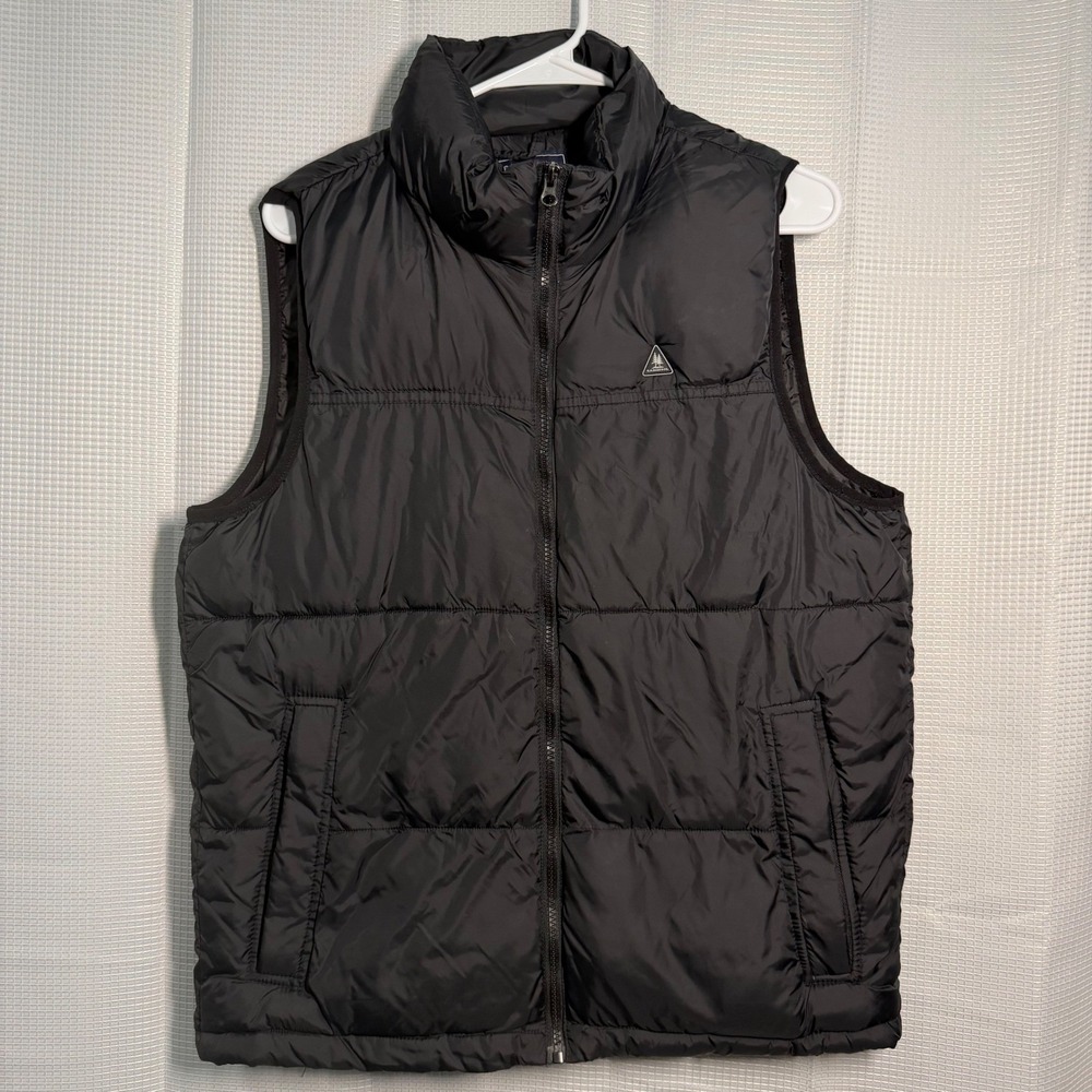 G.H. Bass & Co. Puffer Vest Small Black‎ Full Zip Lightweight Quilted Jacket Men